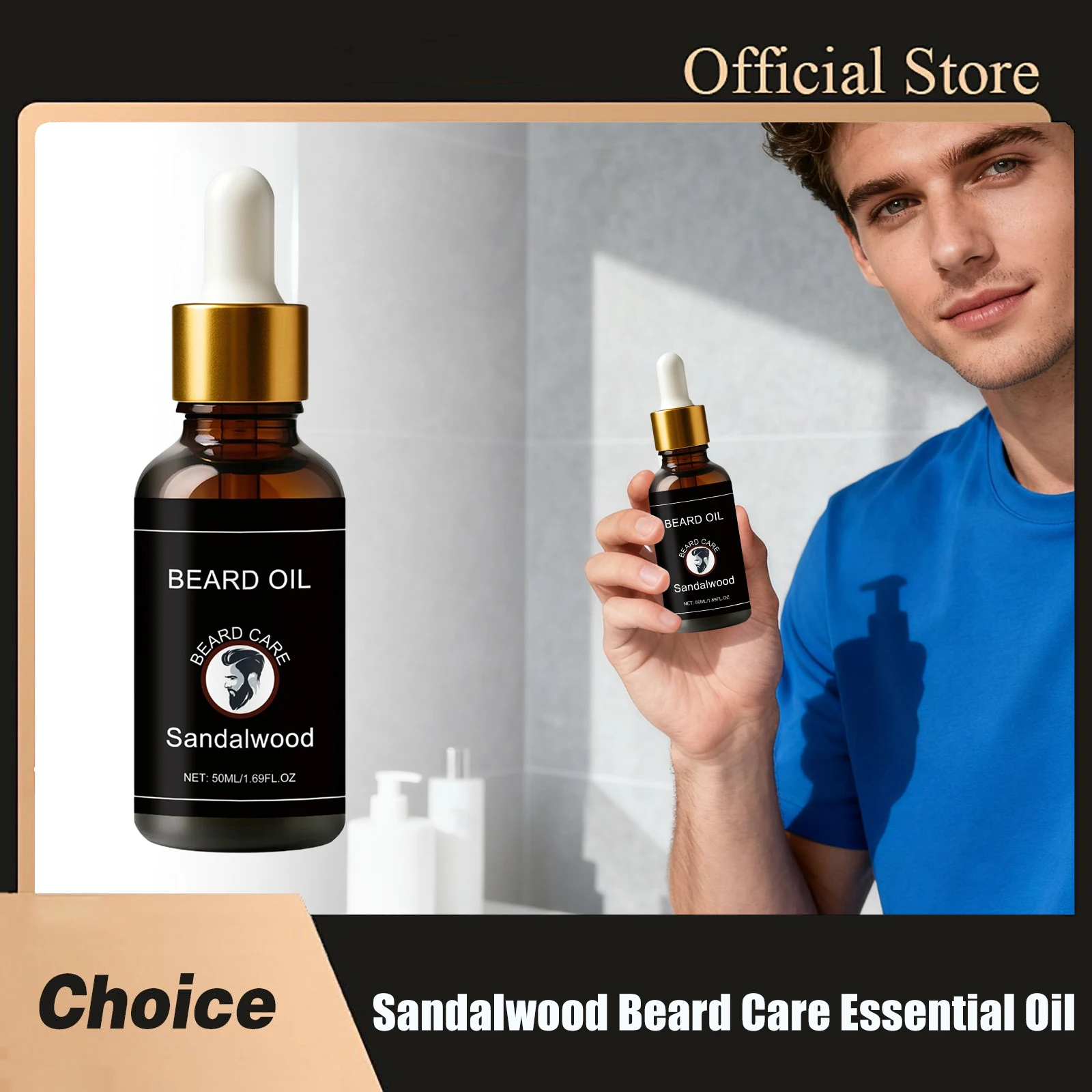 

Man Sandalwood Beard Care Essential Oils Improve Growth Keep Styling Oil Control Non Irritating Professional Beard Nourish Serum