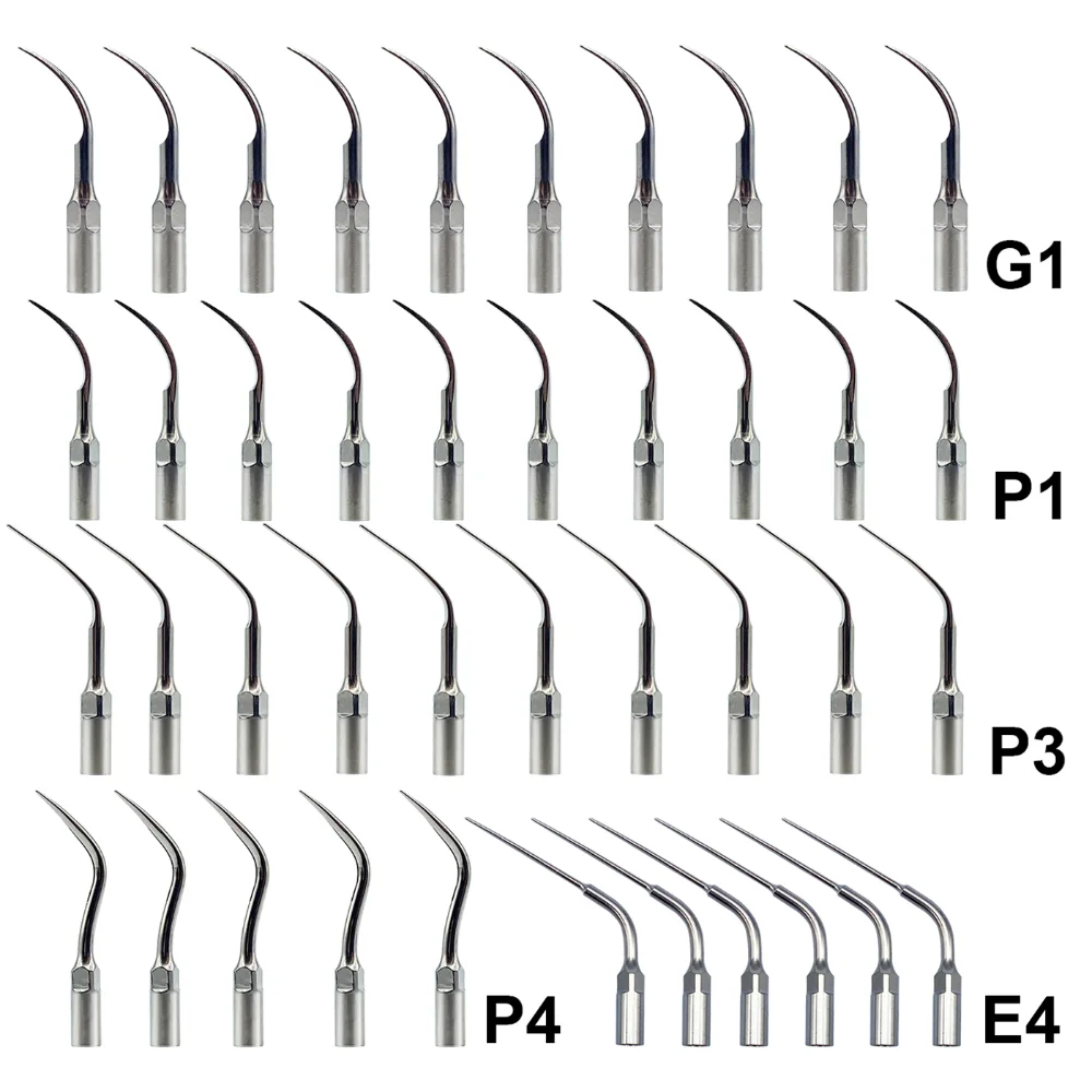 

10Pcs G1 E4 P1 P3 P4 Dental Ultrasonic Scaler Tips Dental Endodontic Endo Tip fit EMS WOODPECKER Scaler Teeth Whitening Tools