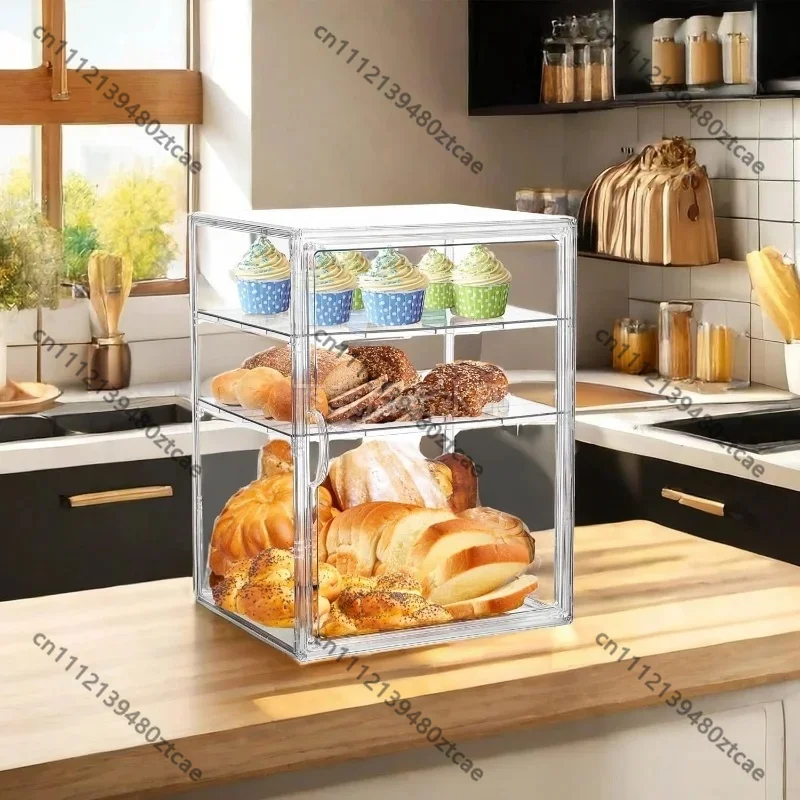 Acrylic Transparent Bakery Pastry Display Cabinet Bread Storage Box Cake Rack Food Display Stand for Baking Shop