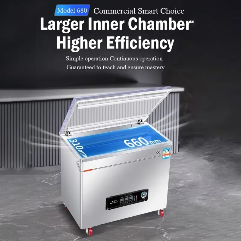 for Dz-680 Large Chamber Vacuum Sealer Machine Deepen Widen Food Packaging for Seafood Rice Tea Beans Nuts Pork Date Packing