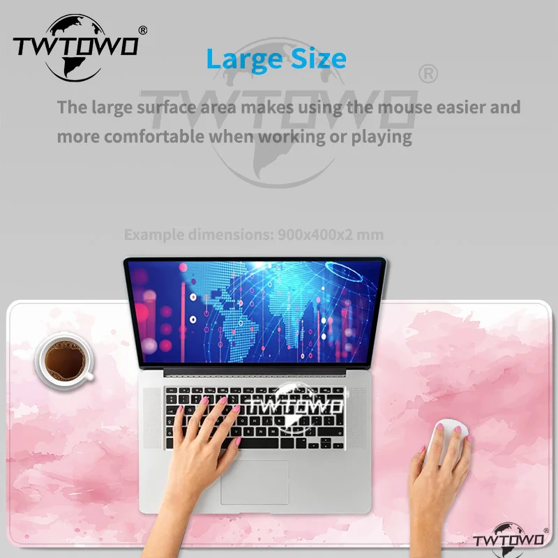 Mouse Pad Abstract Pink Watercolor Gamer XL Custom HD Mousepad XXL Mouse Mat Office Non-Slip Carpet Natural Rubber PC Table Mat