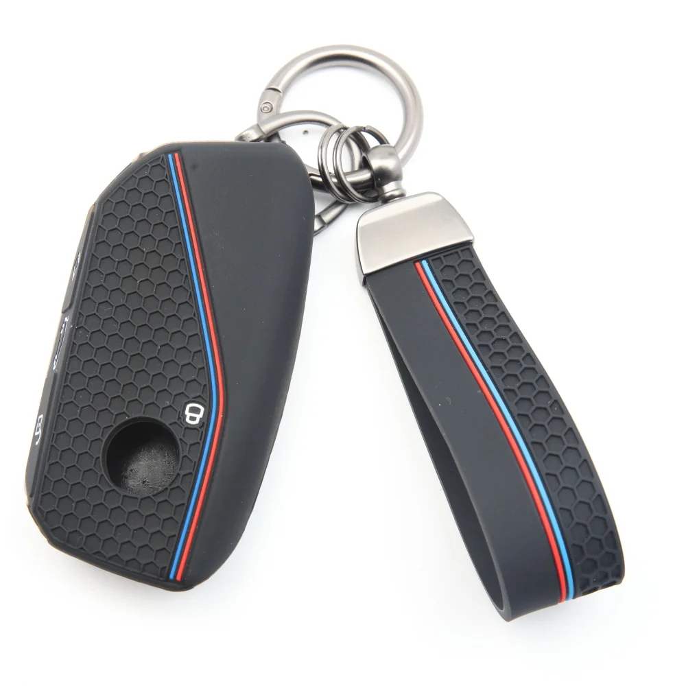 

Silicone Car Remote Key Case Cap Cover Shell Fob Holder for BMW Series 7 735i 740Li X7 X1 U11 2023 I7 G07 LCI XM Accessories