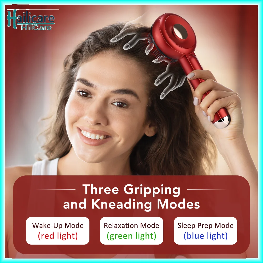 

Electric Head Kneading Massage Comb 660nm Red Light Oil Applicator Hair Growth Comb Anti-Hair Loss Hair Care Essence Oil Brush