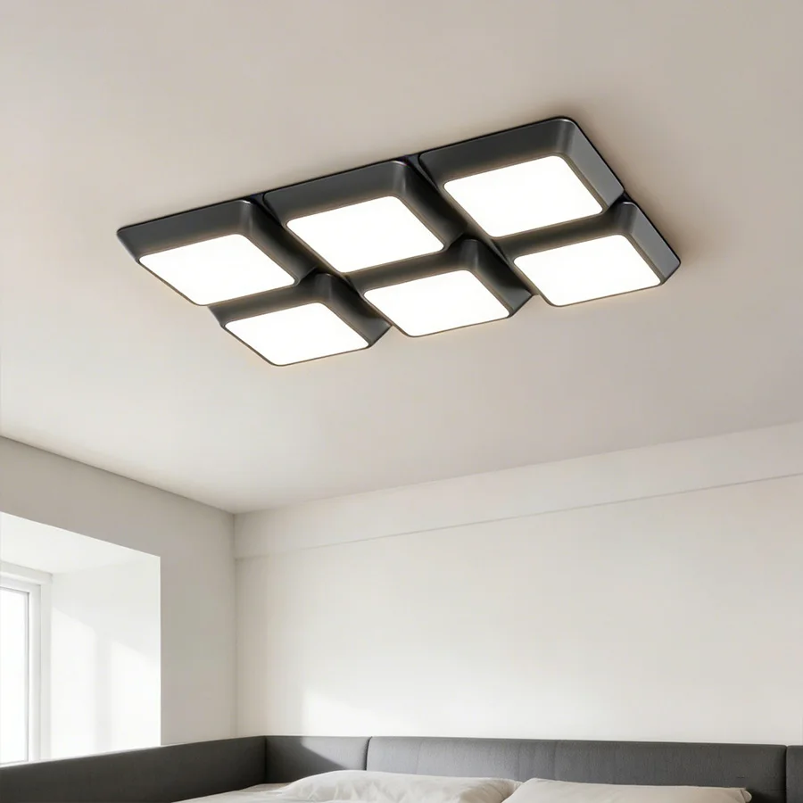 Modern LED Ceiling Light 3 Color Stepless Dimmable Flush Mount Indoor Lighting for Bedroom Living Room Hallway
