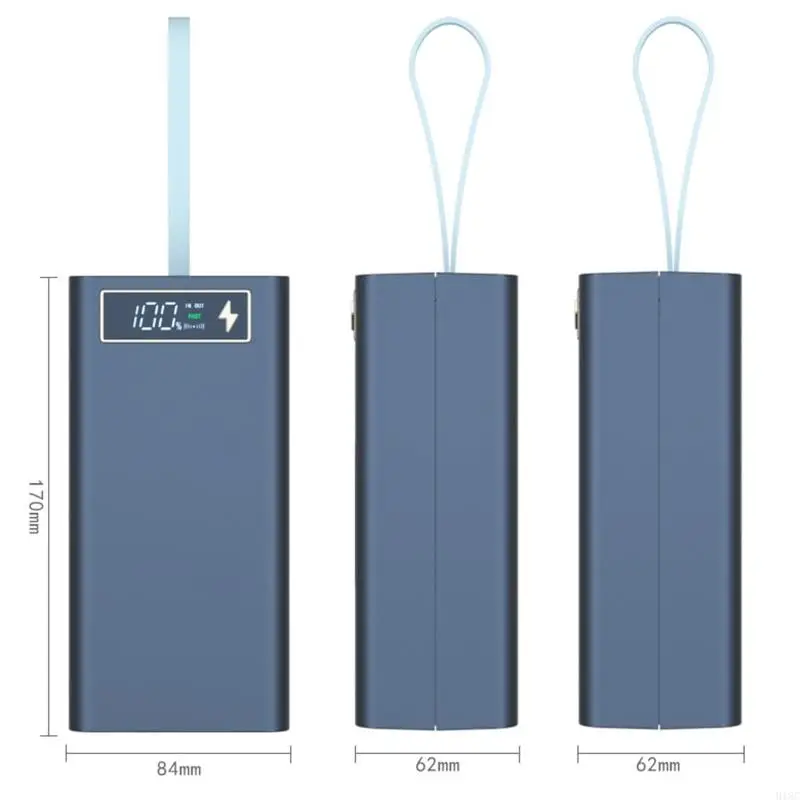 918C T21 لتقوم بها بنفسك USB الطاقة المتنقلة للقذيفة مع أضواء الشحن اللاسلكي لصندوق شاحن البطارية USB شاشة ديجيتال 5 فولت-2.1