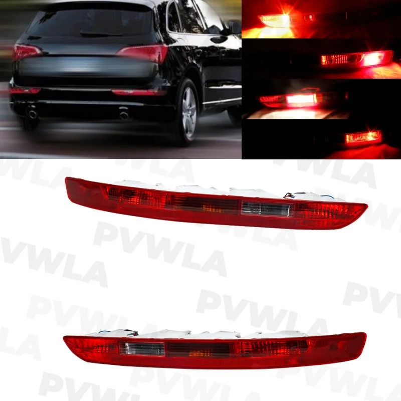 For Audi Q5 American Version 2009 2010 20211 2012 2013 2014 2015 Pair Left+Right Side Bumper Reflector Light With 5 Holes