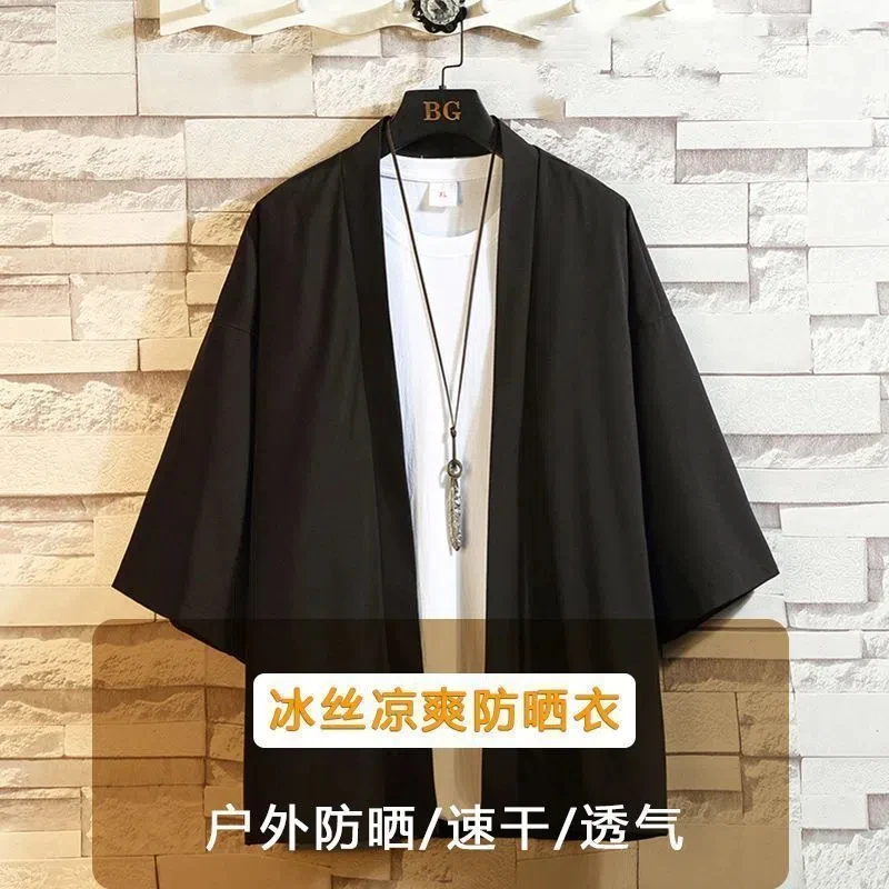 Ice Silk Short Sleeve Shirt Tops Men's Summer New Trendy Simplicity Solid All-match Korean Blouse Casual Vintage Men Clothing