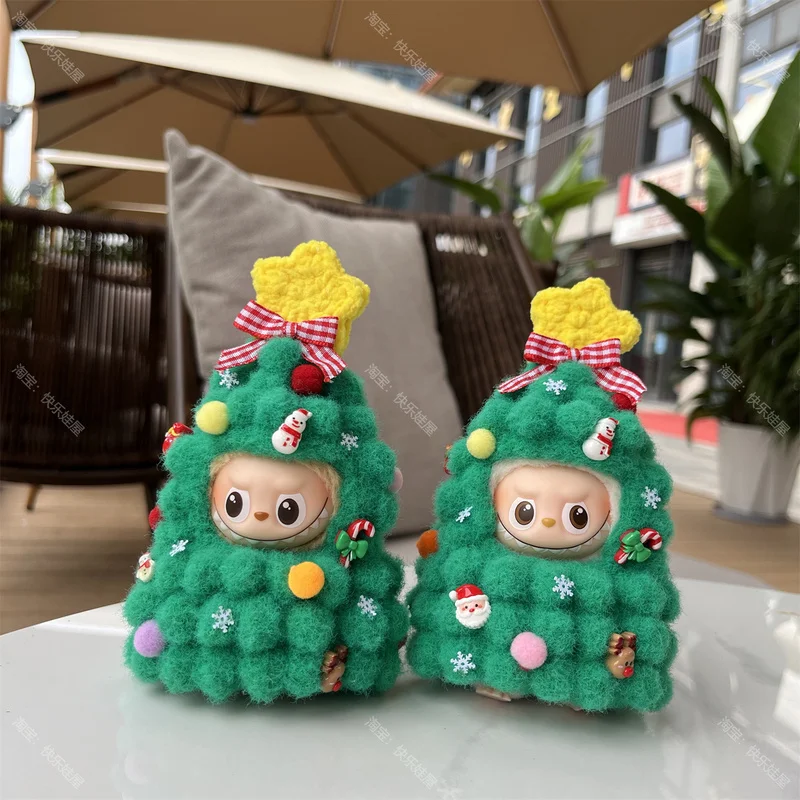 

Labubu Clothes 4.0 Christmas Tree Baby Clothes Set, Labubu 4th Generation Secret Password Vinyl Doll Headset, Christmas Gift