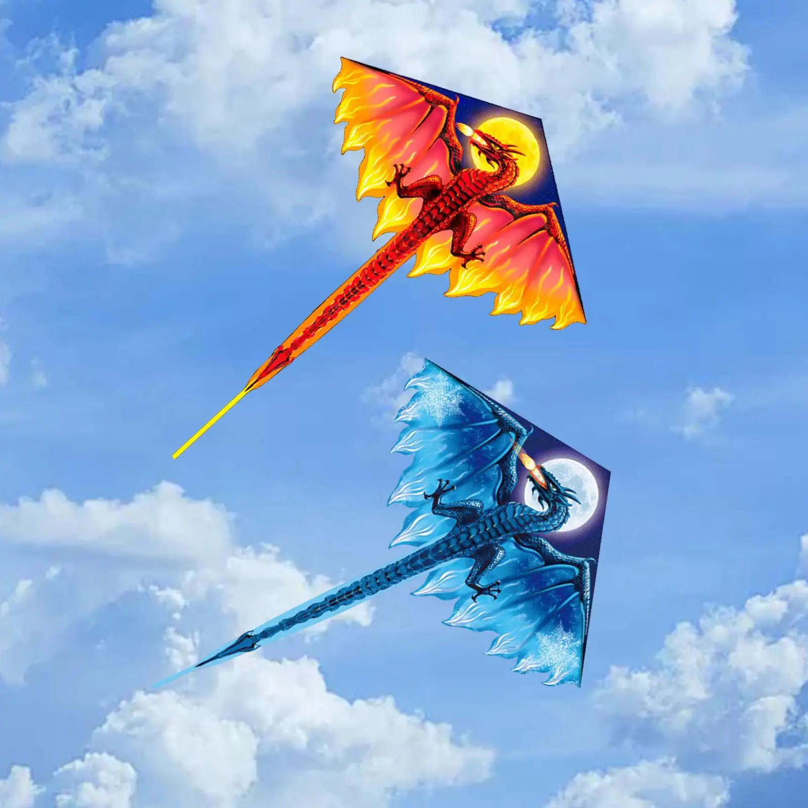 Large Spring Kite ice to Fly Colorful 3D dragon Animal for Spring Beach outdoor Adults