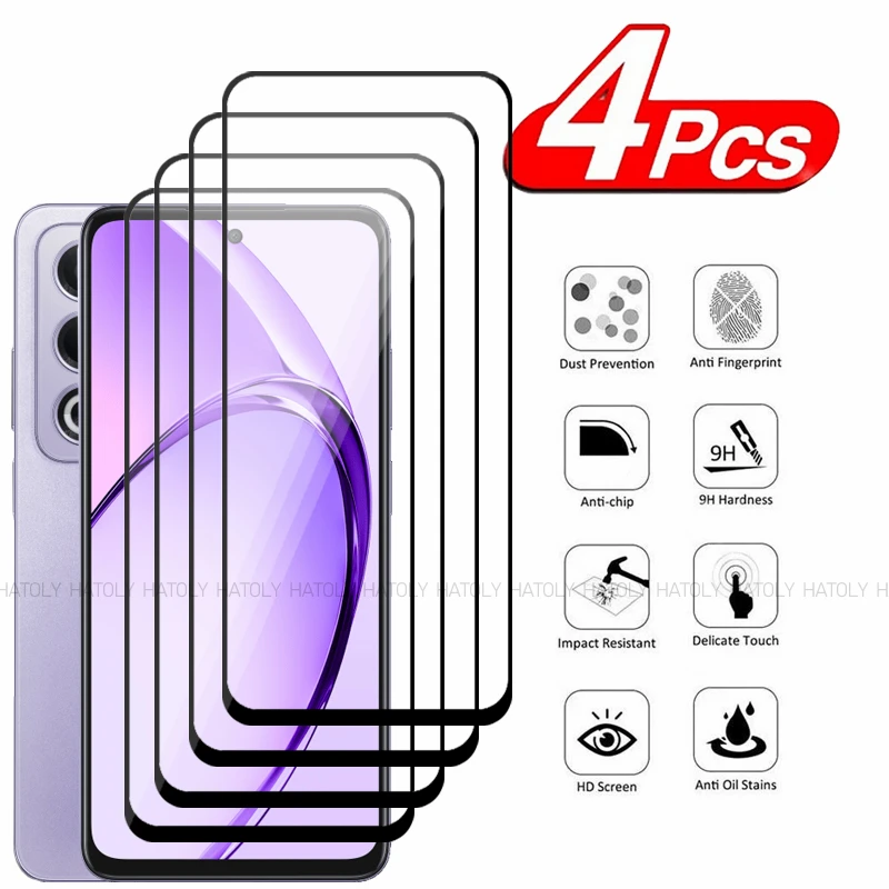 2/4PCS Tempered Glass For OPPO A80 5G Screen Protector OPPO A80 5G Full Glue Cover Protector Phone Screen Film For OPPO A80 5G