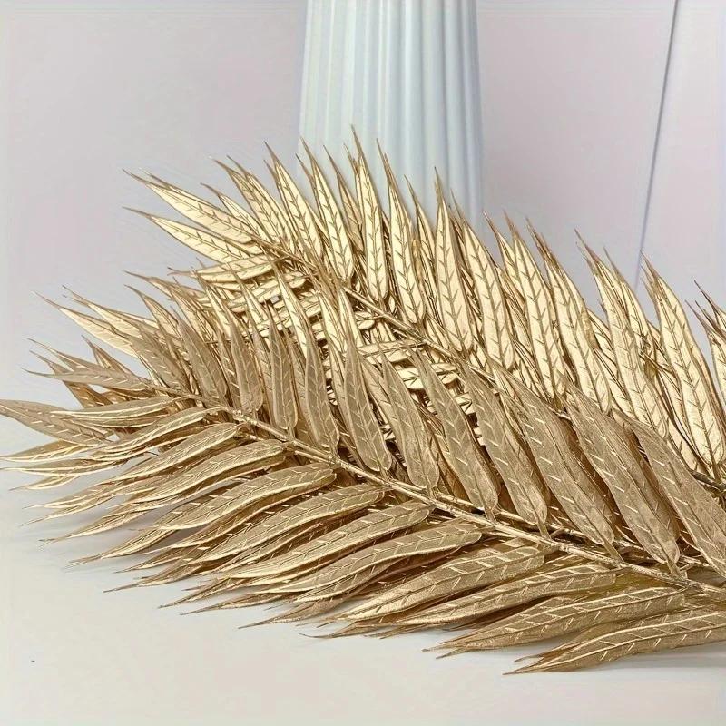 10/20 piezas hoja de sauce dorada simulación hojas doradas, centros de mesa de boda, duchas nupciales, fiestas, decoración de jardín Año Nuevo