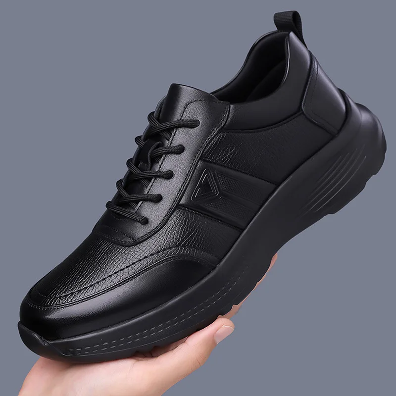 

Нескользящие модные кроссовки для мужчин, однотонные модные повседневные кожаные кроссовки, мужские весенне-осенние новые дизайнерские туфли для мужчин