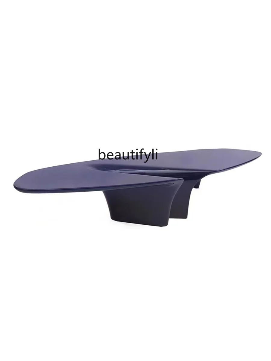 

Nordic Design FRP Shaped Waterfall Tea Table Tripod Oval Outdoor Creative Living Room Art Tea Table