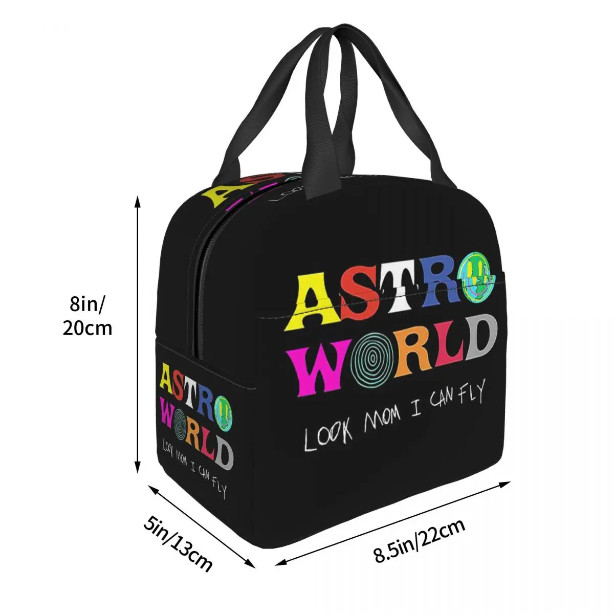 Astroworld Look Mum I Can Fly Lunch Bags Insulated Bento Box Portable Lunch Tote Picnic Bags Thermal Bag for Woman Girl Travel