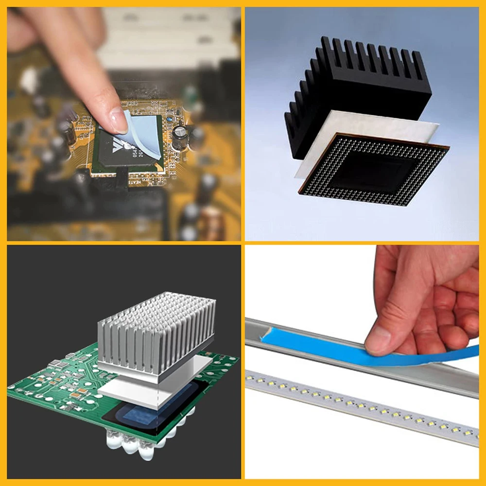 10 m, 5 m/Rolle, mehrbreitiges Transferband, doppelseitiges wärmeleitendes Klebeband für Chip, PCB, GPU, CPU, LED-Streifen, Kühlkörper – Detail 10