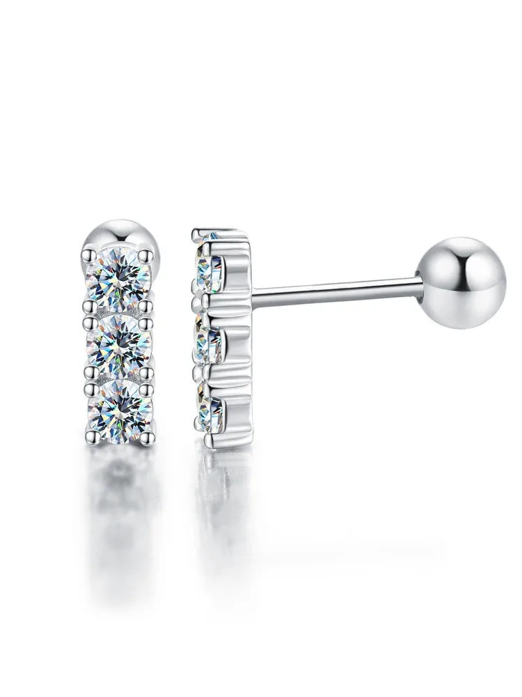 Personalisierte Echte 0,1CT Moissanit-Diamant-Ohrringe für Damen, Jubiläum, Party, Hochzeit, Glänzender Modeschmuck, Luxus-Schmuck – Detail 7
