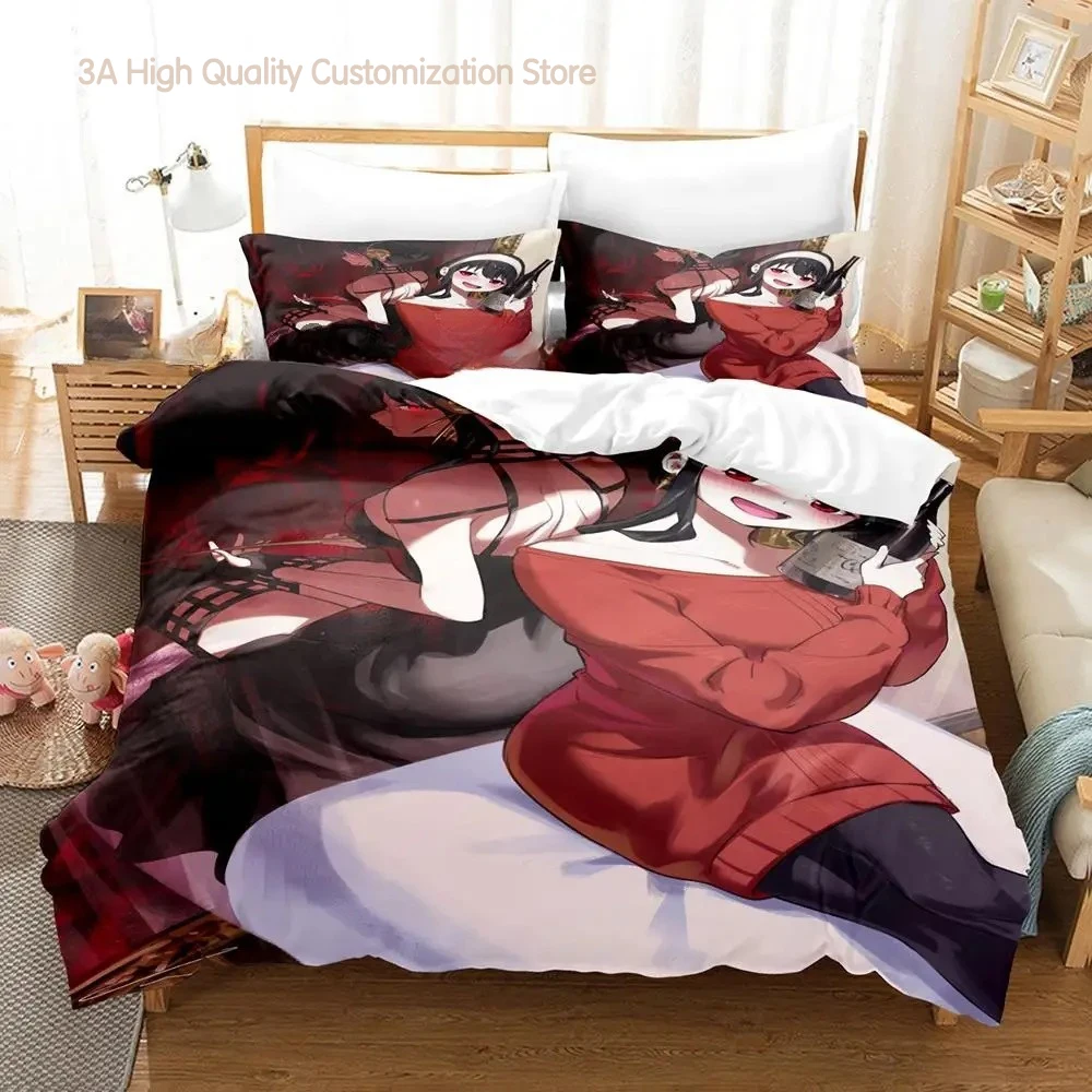 

Spy Family Yor Forger Bedding Set Single Twin Full Queen King Size Bed Set Aldult Boys Bedroom Duvetcover Sets Anime Bed Sheet