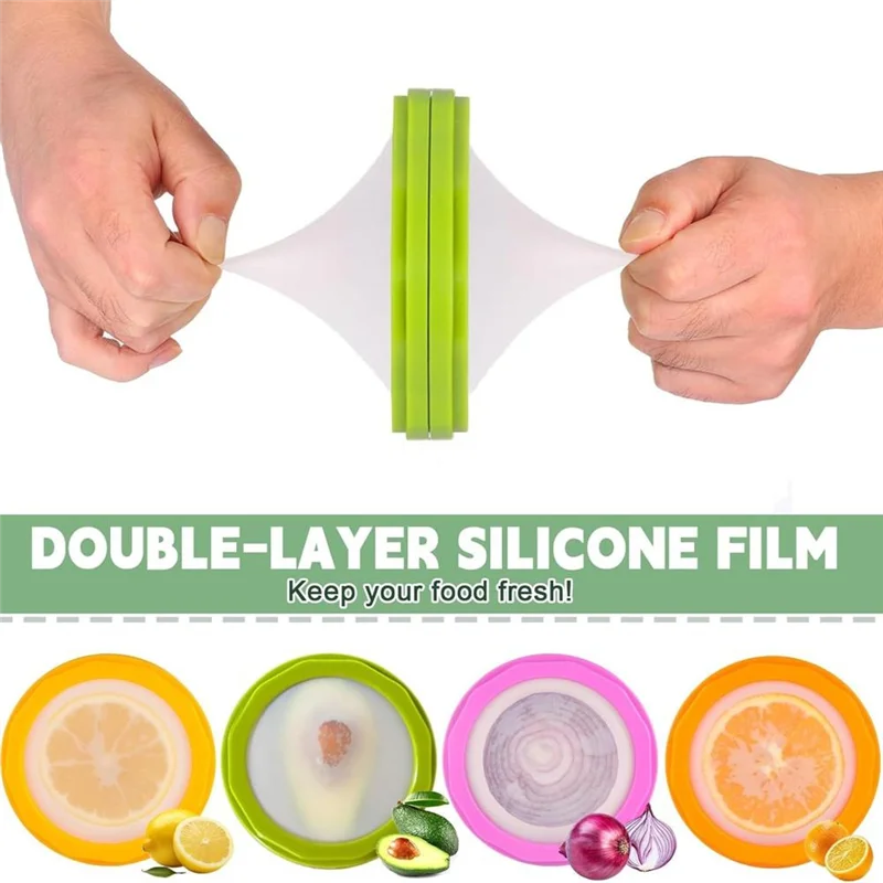 

A88E-4 шт. силиконовый контейнер для хранения фруктов, многоразовый ящик для хранения свежих продуктов, фруктов и овощей