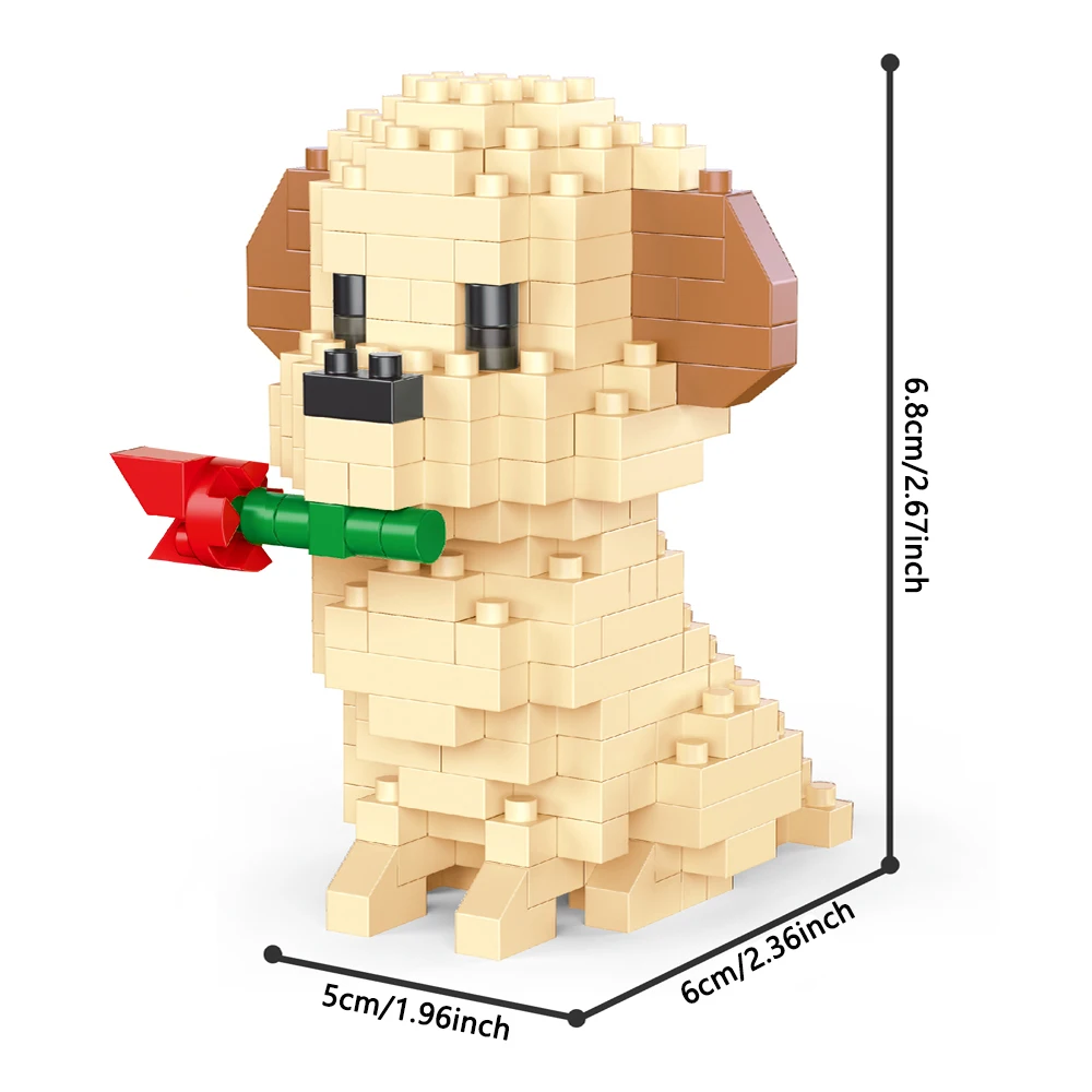 مجموعة ألعاب مكعبات بناء الكلاب الفرنسية البلدغ من Knew Built: Schnauzer، Teddy، Husky، ديكورات مكتبية رائعة، هدية