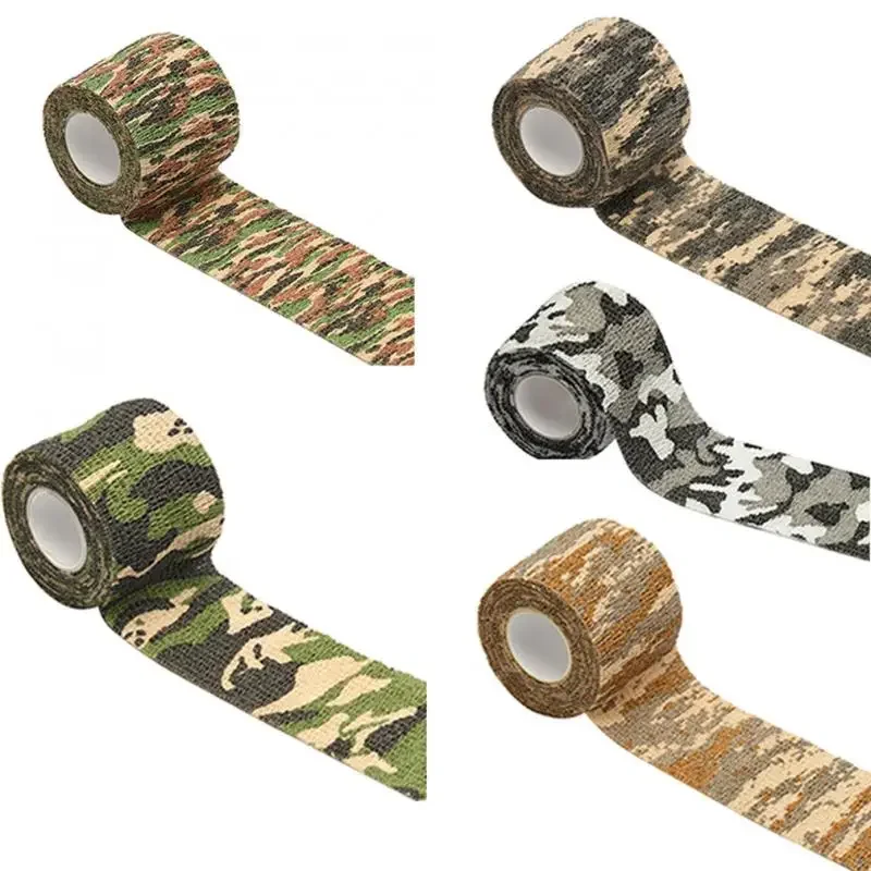 4.5m Camo Self Adhesive Elastic Bandage Hunting Camouflage Sports Wrap Tape Protector for Knee Fingers Ankle Palms