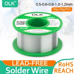 Olk hochreiner bleifreier Löt draht mit Kolophonium lötkolben Reparatur smd Lötzinn draht 50 g100g sn2.5cu 99,3