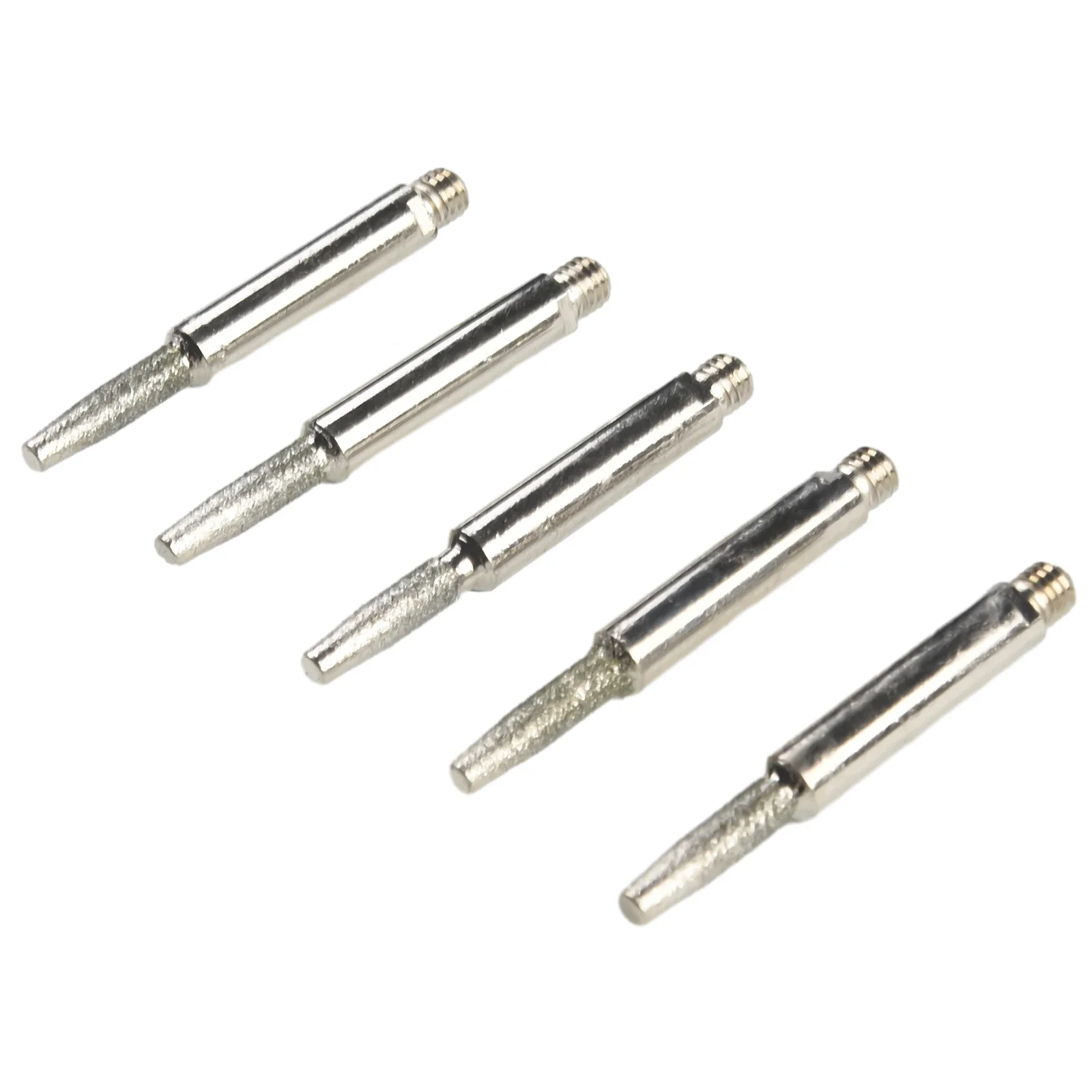 5pcs 4/4.8/5.5mm Chainsaw Sharpener Parts With Wrench Nut Diamond Coated Grinding Head Cylindrical Burr File Grinding Tools