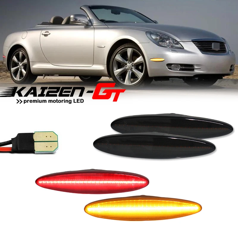 

Smoked Lens Amber / White / Red LED Car Front Rear Bumper Side Marker Indicator Lights For Lexus SC 430 2002-2010 Parking Lights