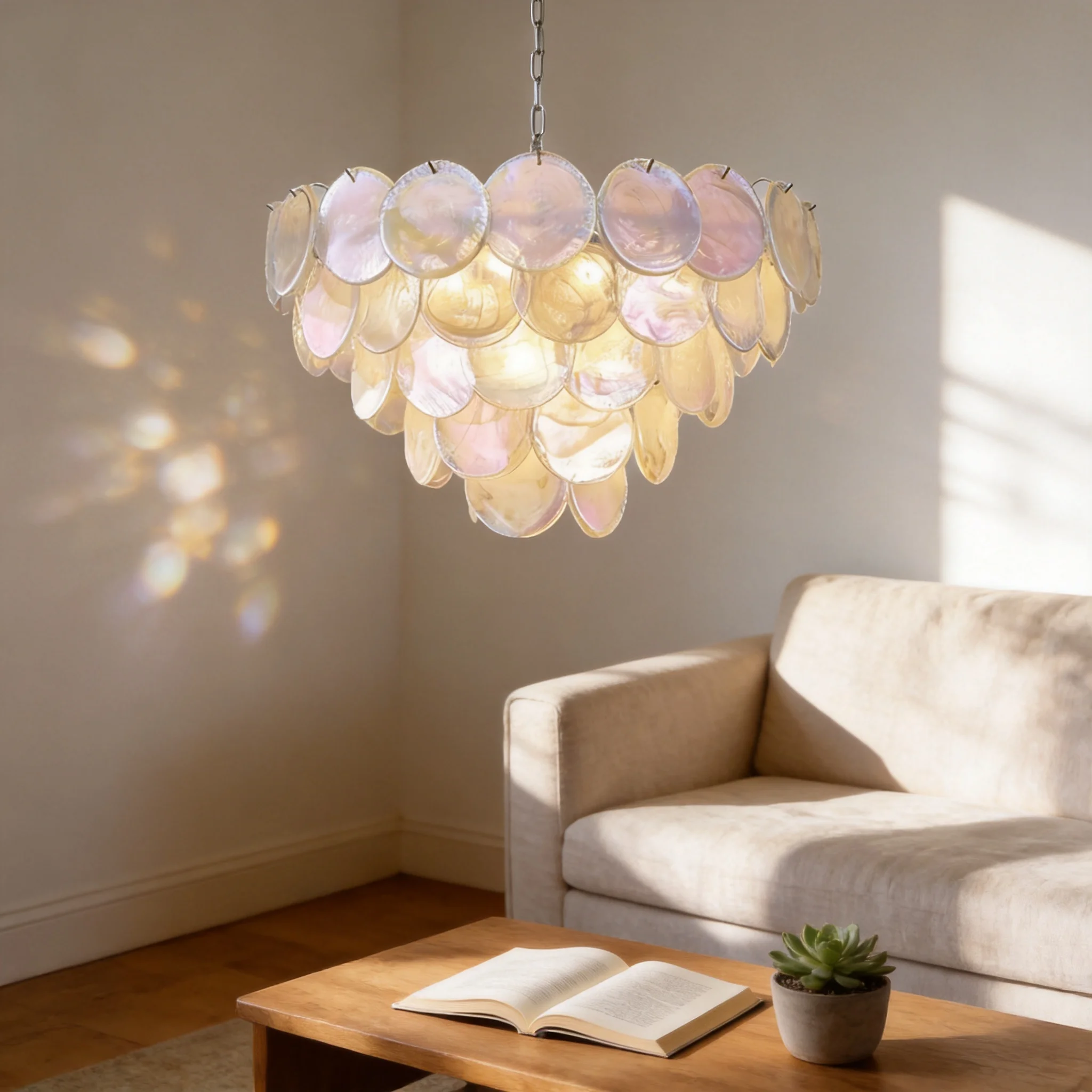 High-End French Design Cloud Glass Lamp - Artistic Colored Glass Ceiling Chandelier for Living Room Dining Room Kids Bedroom