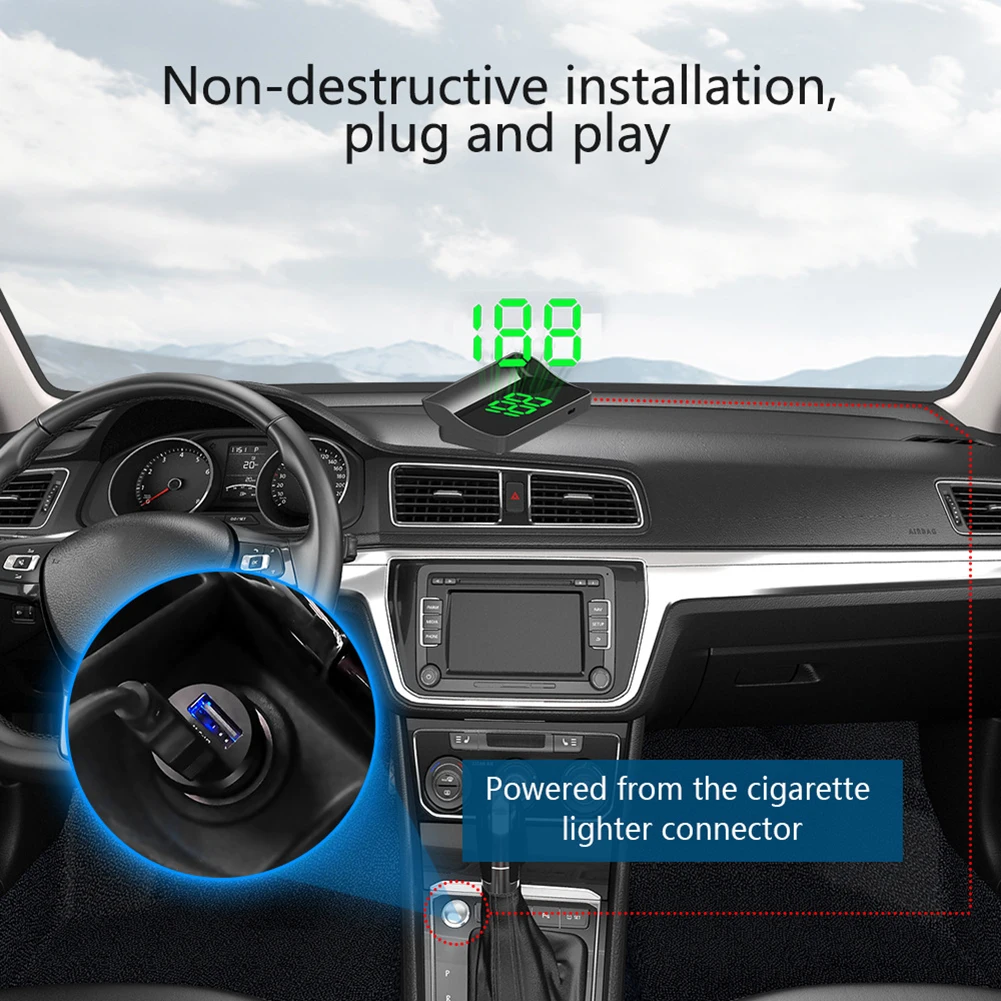 Car Head Up Display GPS Speedometer Speed HUD GPS Head Up Display Speedometer Odometer Car Digital Speed Automotive Accessories