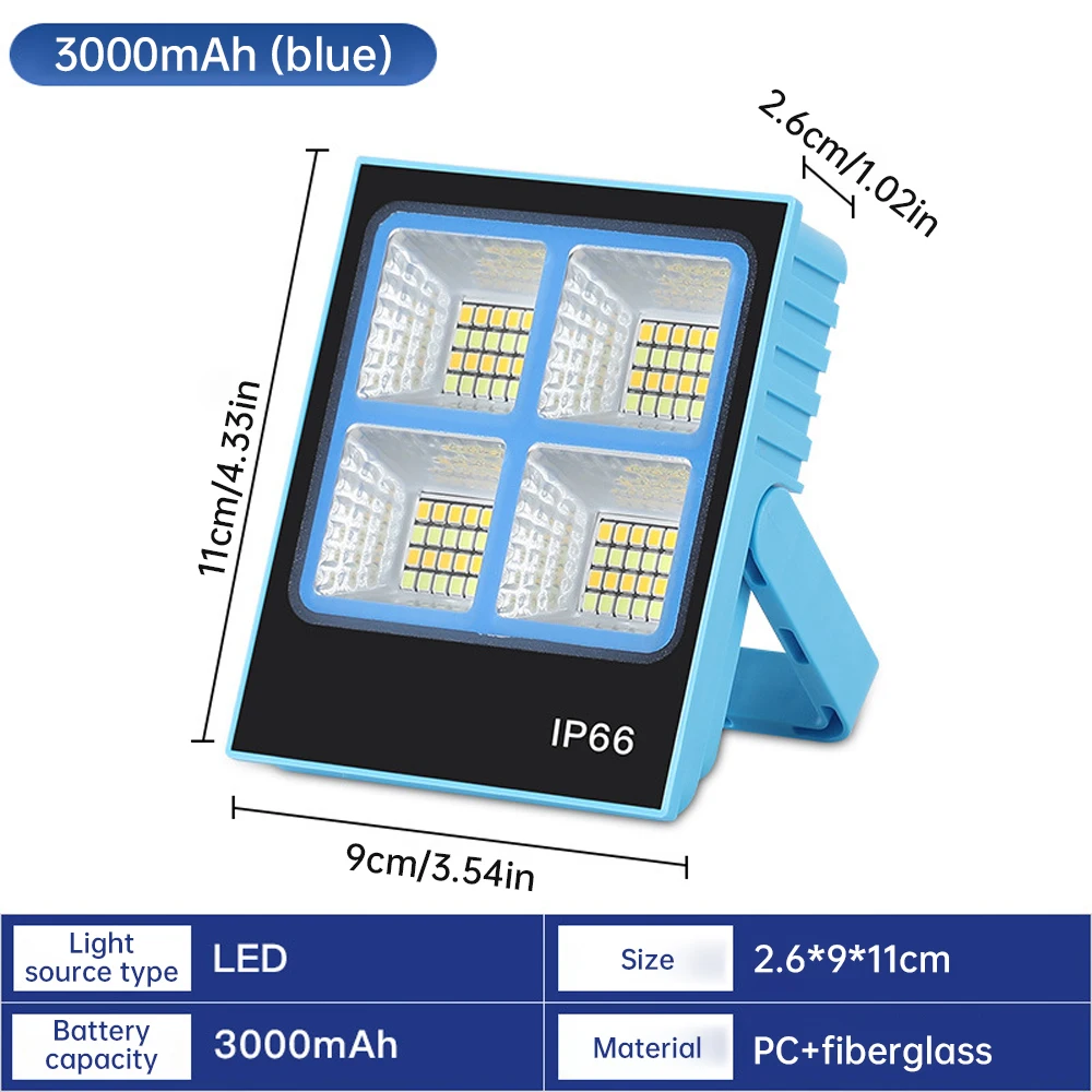 Mini Powerful LED Solar Floodlight Rechargeable Emergency Lighting Outdoor Camping Tent Lamp Portable Work Light Repair Lighting