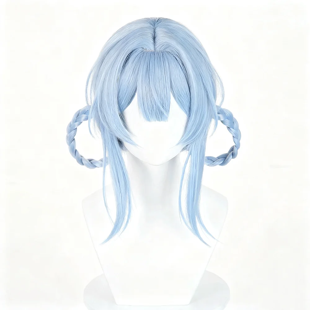 أنيمي السحرية فتاة الساحرة محاكمة شيرلي شعر مستعار تأثيري المرأة الأزرق الشعر مقاومة للحرارة شعر مستعار اصطناعي عيد الميلاد كرنفال الدعامة