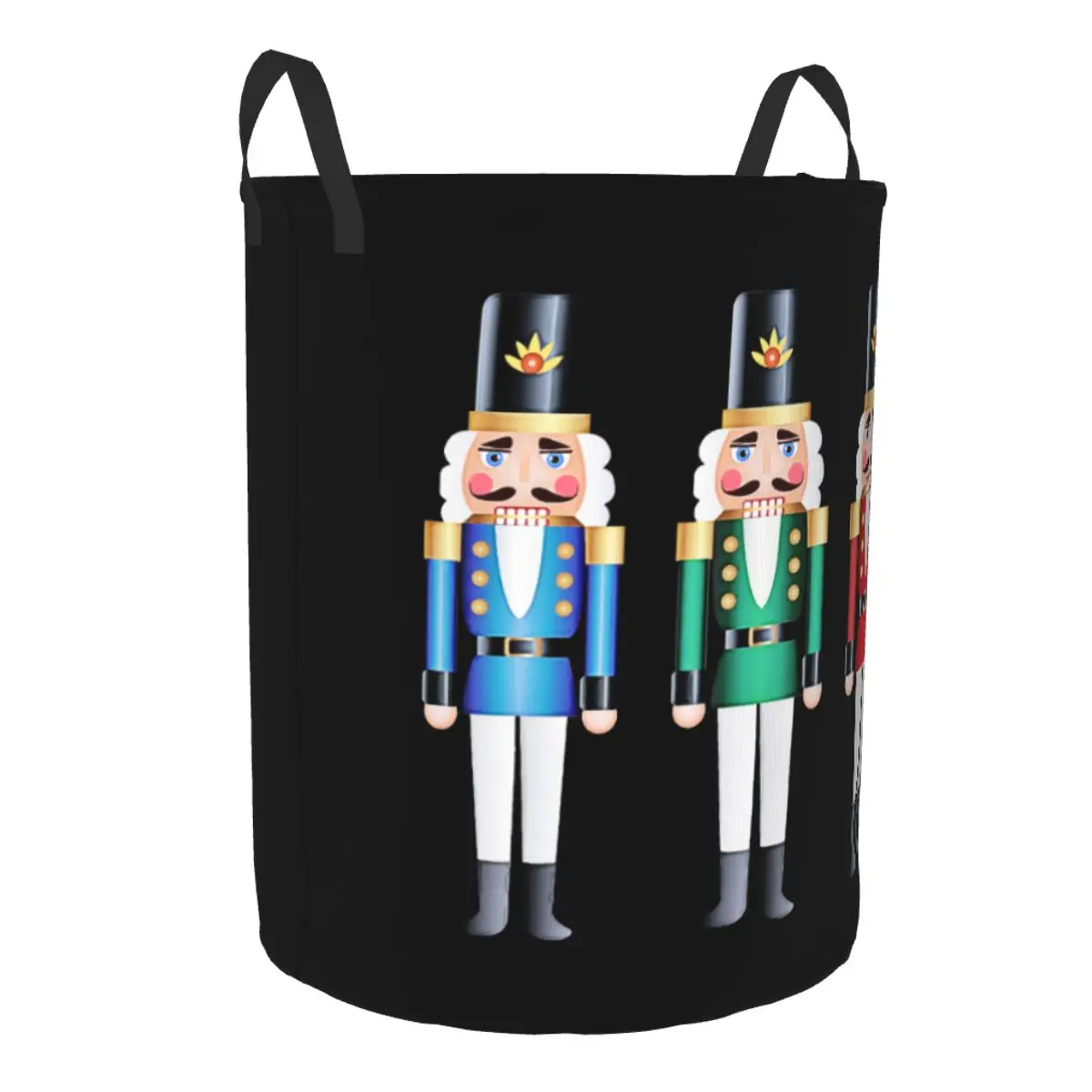 Custom Nutcracker Doll Laundry Basket Cartoon Christmas Nutcrackers Soldier Toy Clothes Hamper Storage Bin for Kids Nursery