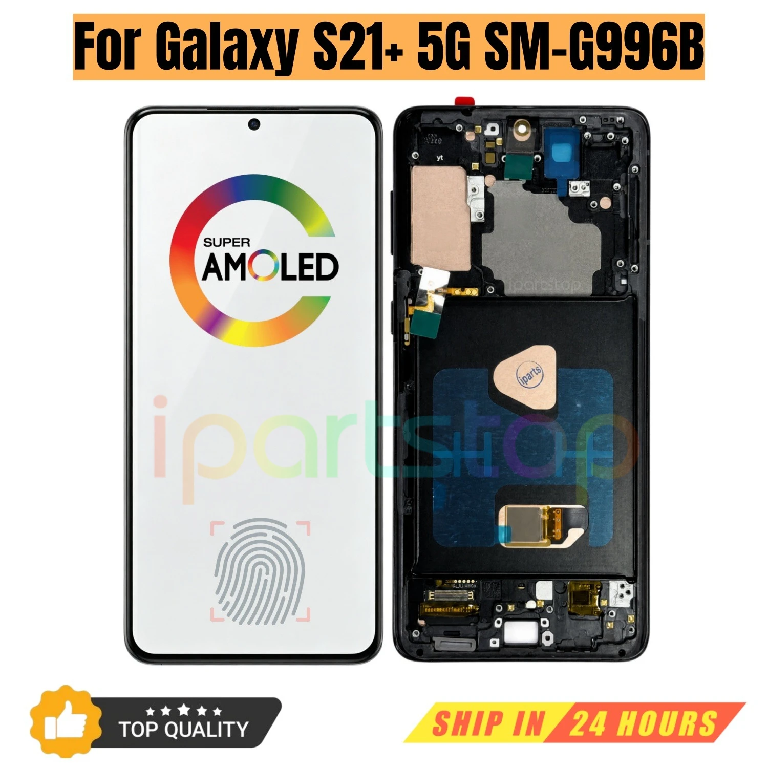 iParts Replacement New Display for Samsung Galaxy S21+ Plus SM-G996B G996U AMOLED Touch Screen with Frame Assembly all Functions
