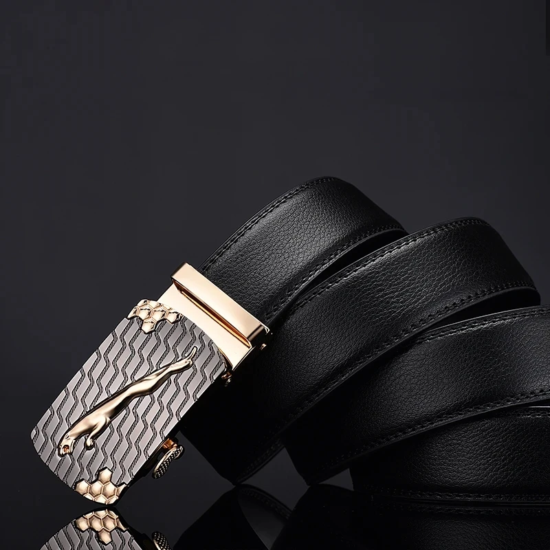 Men cowhide belt brand designer automatic buckle trousers cowhide genuine young and middle-aged casual fashion belt men 2023 New