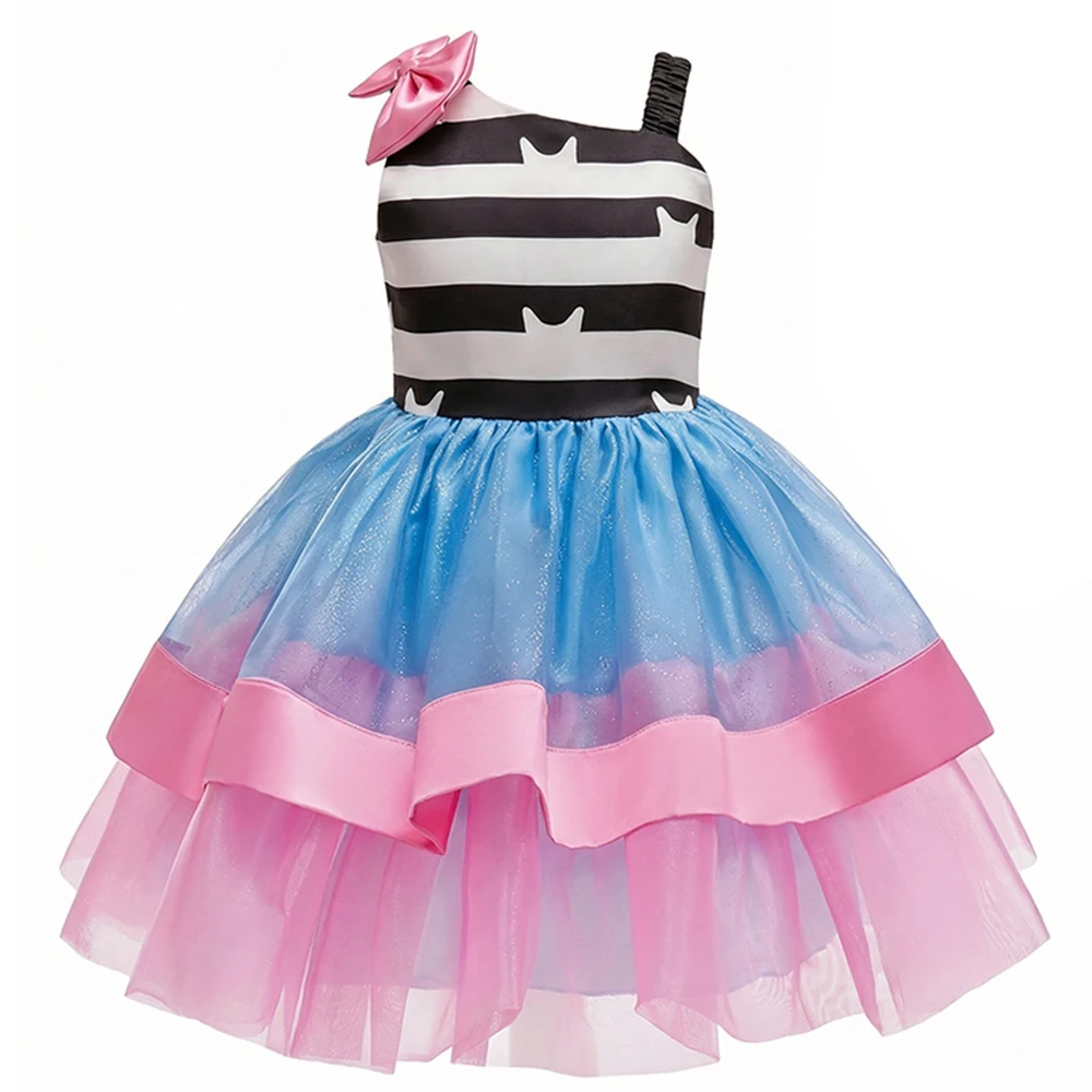 Mädchen Cartoon-Puppen Cosplay-Kostüm mit Stirnband und Socken, Karneval-Kinderkostüm, Ärmelloses Sommer-Prinzessinnenkleid – Detail 8