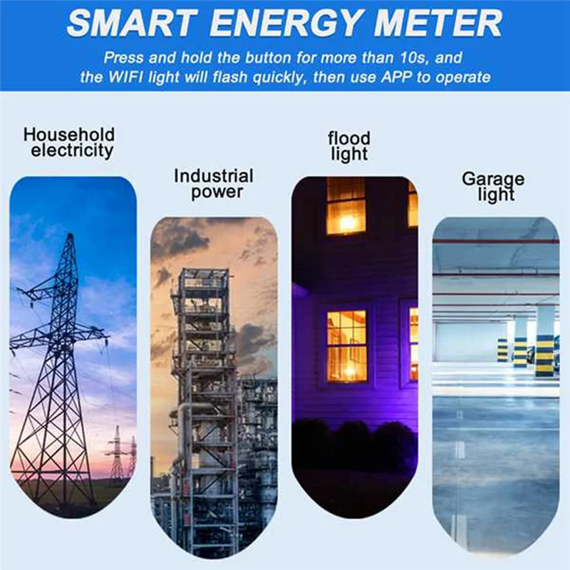 

Flash Trend 2 Phase 3 Wires 110V+110V 100A Din Rail 18Mm Tuya WIFI Smart Energy Meter Power Consumption Monitor Kwh Meter Wattme
