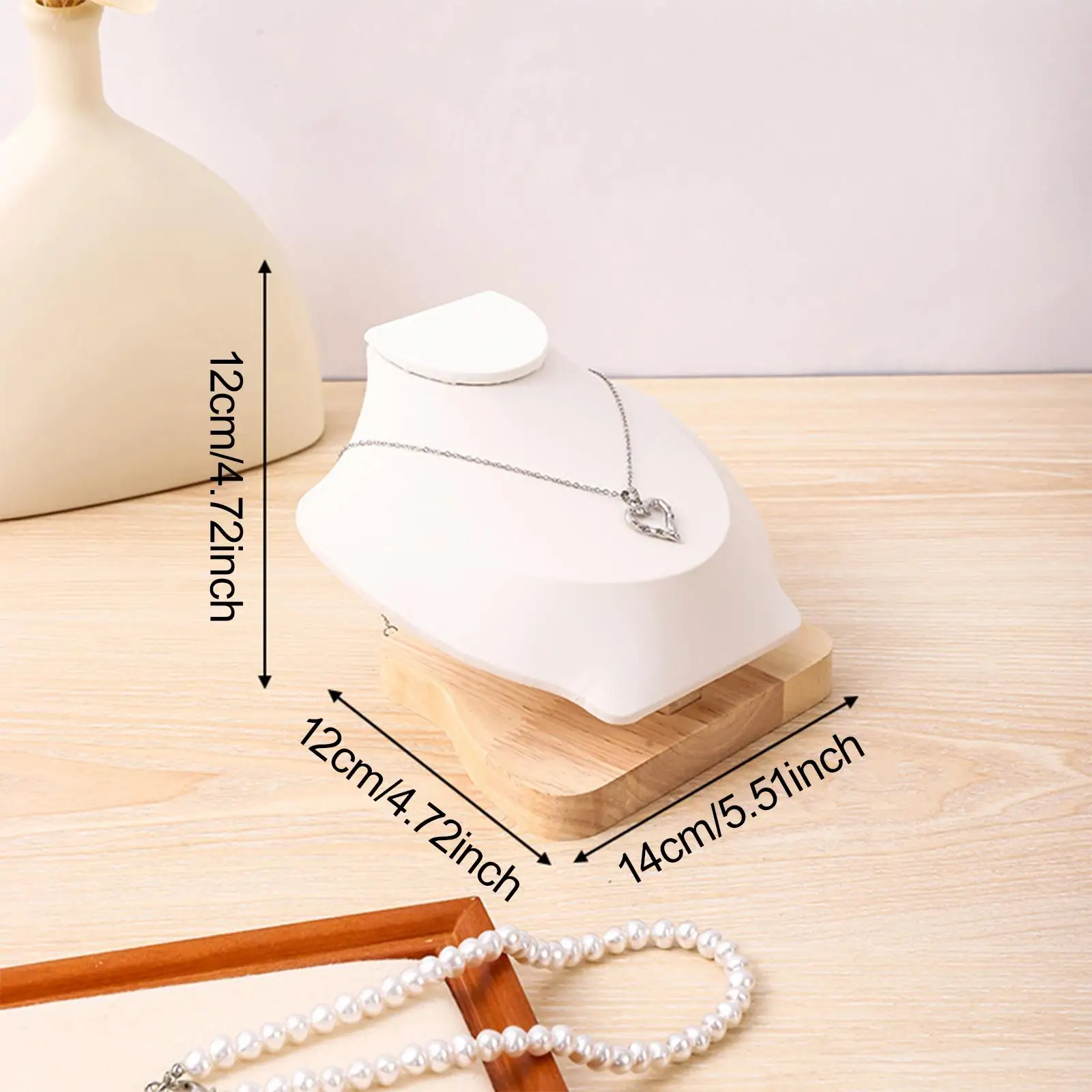 

Wooden Necklace Display Stand Retro Jewelry Organizer Bust Holder for Jewelry Storage and Gift Home Decor