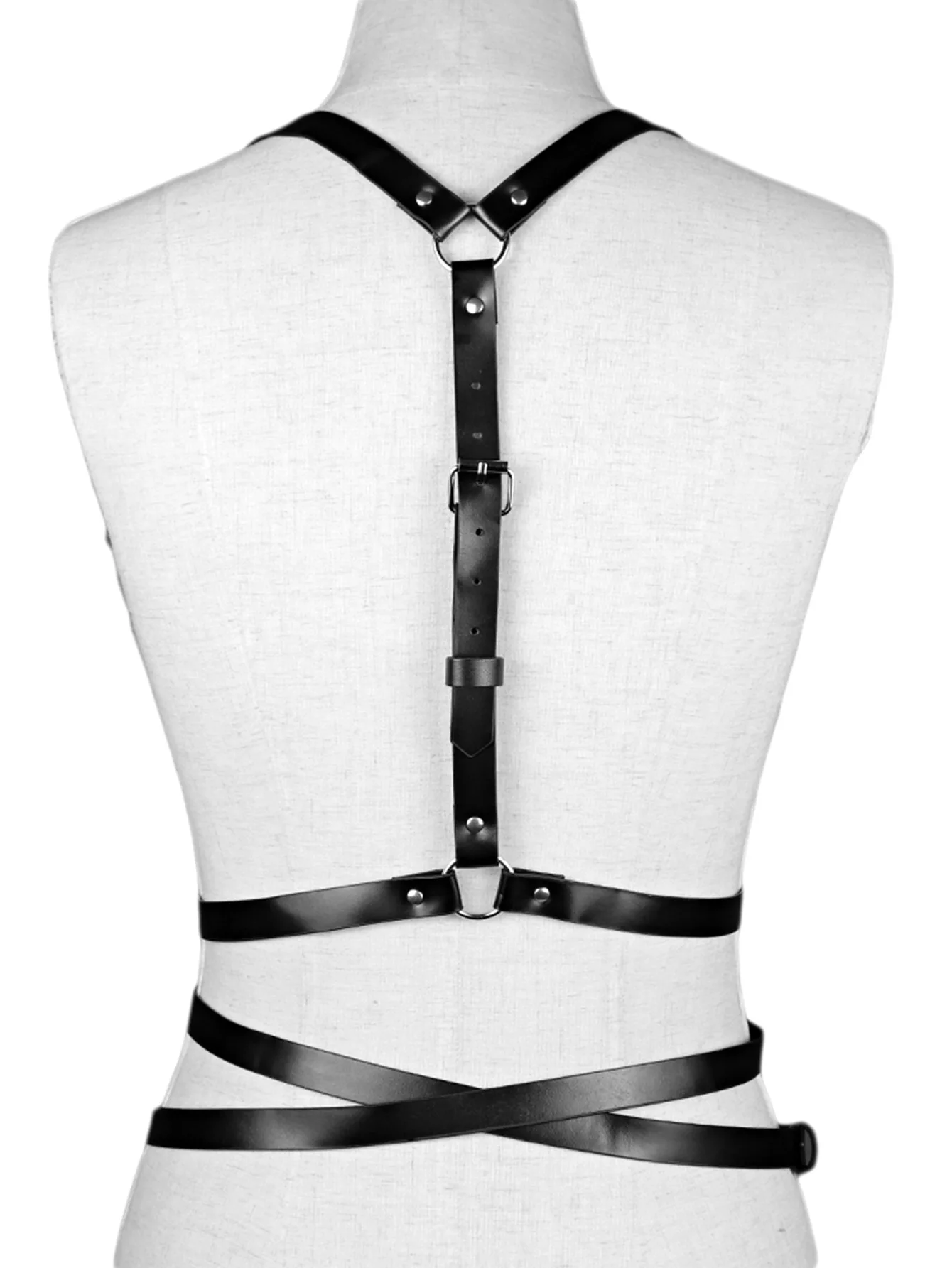 Arnés de pecho Sexy para mujer, cinturón de cuero para Bondage corporal, cinturón para espada, lencería gótica a la moda, tirantes, arnés corporal, ropa festiva