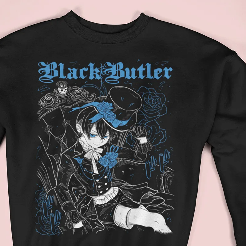 

Black Butler sweatshirt Sebastian Ciel Toboso Yana Kawai Anime Tee Shirt