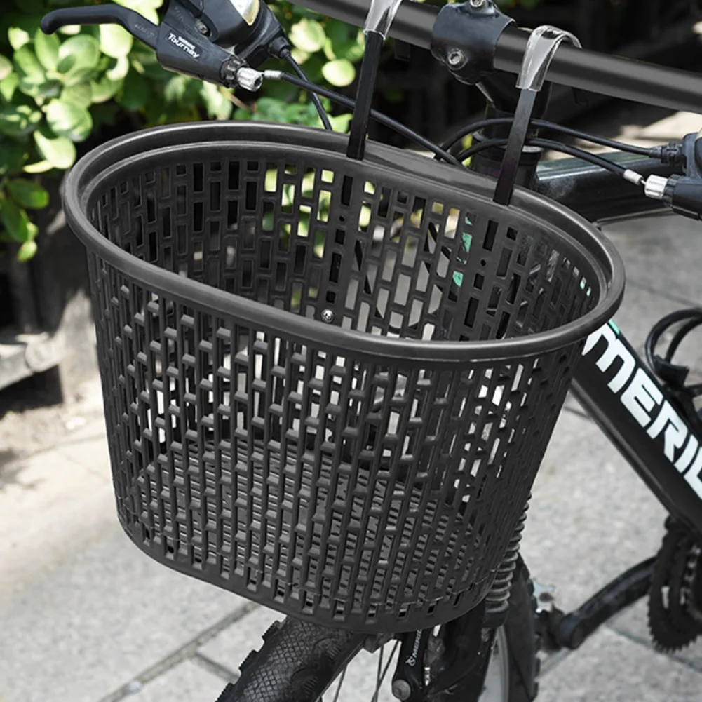 

1x Portable Bike Basket Removable Large Space Storage Box Bike Adjustable Riding Decoration Bicycle Front Basket 32x23x20cm ABS