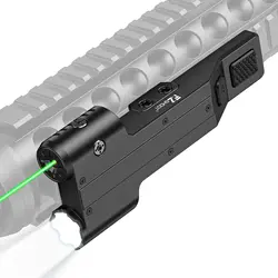 Tactical Flashlight 1600 Lumen Rifle Light Green Laser Combo with USB Rechargeable Picatinny Rail Strobe Mode