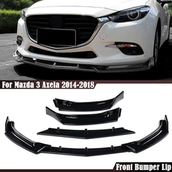 3Pcs Car Front Bumper Lip lower Spoiler Diffuser Splitters Body Kit Guard For Mazda 3 Axela 2014 2015 2016 2017 2018 Car Styling