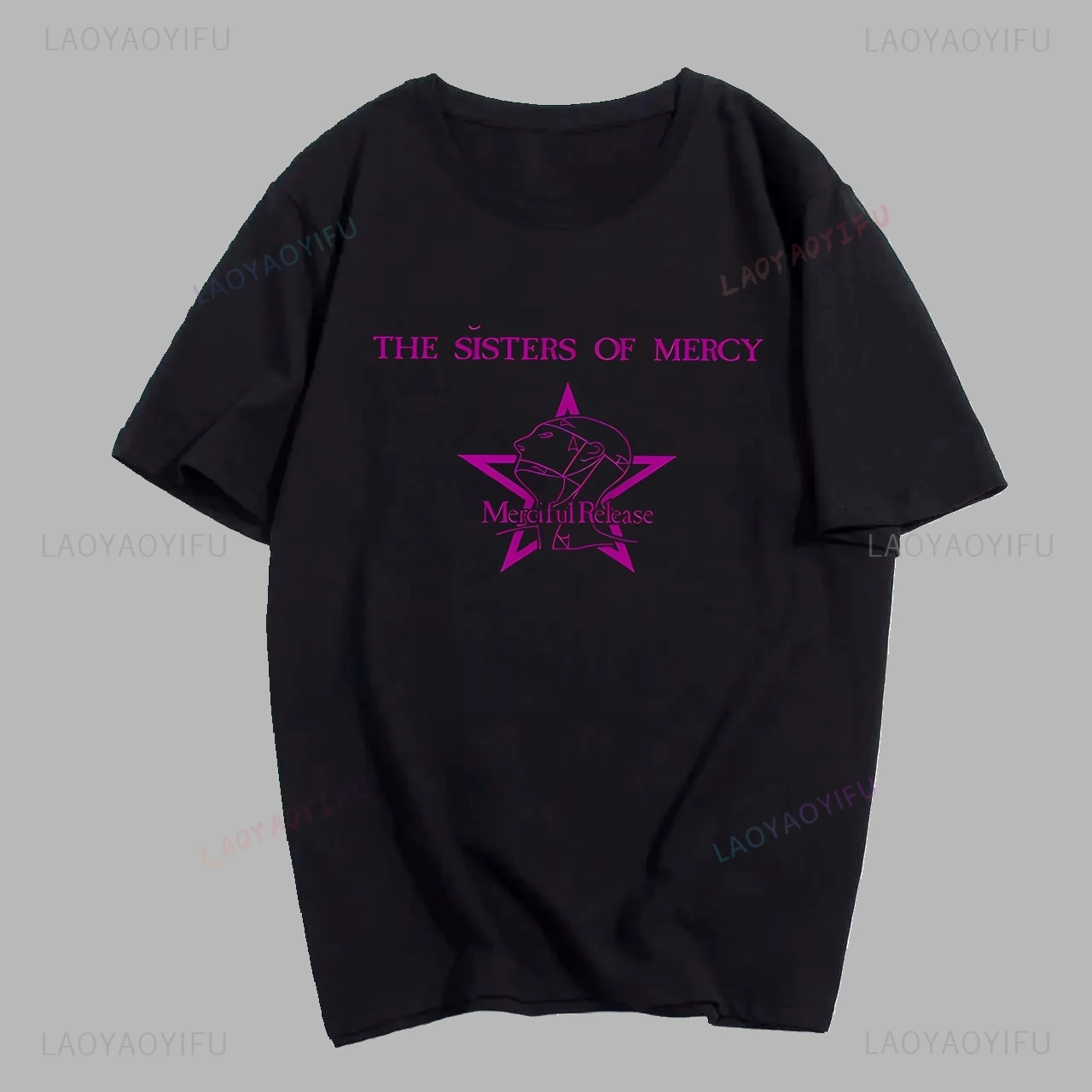 Printed T-shirt Top Vintage The Sisters of Mercy Band Short Sleeve T-shirt Neutral Trend Unisex Shirt Graphic Large T-shirt