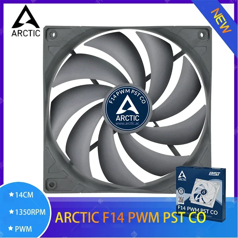 

ARCTIC F14 PWM PST CO Black 14cm PC Case Fan 140mm CPU Cooling Fan 4pin PWM Temperature Control 1350RPM FDB Genuine Original