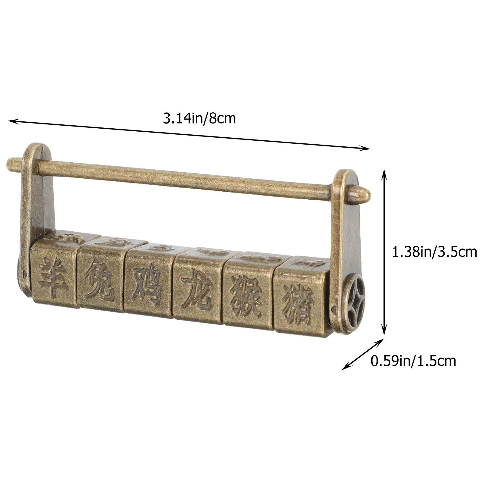 قفل مجمع سبائك الزنك قفل أمان بكلمة مرور نمط عتيق عتيق لخزانة درج صندوق مجوهرات قفل صيني #4