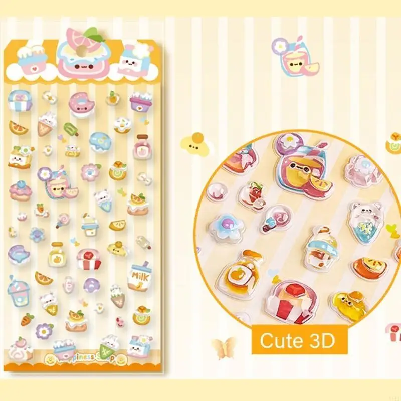 Y5LB การ์ตูน สติกเกอร์สัตว์สำหรับตกแต่ง Planner กล่องดินสอเคสโทรศัพท์สเก็ตบอร์ด Scrapbooking ประดับสติกเกอร์