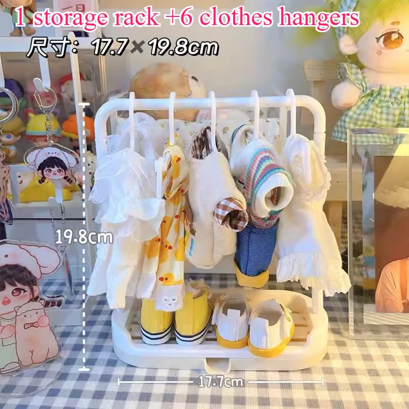 

Plastic White Doll Clothes Rack Dollhouse Furniture Toy Cosplay Mini Cloth Organizer Gift Playing House 15/20cm