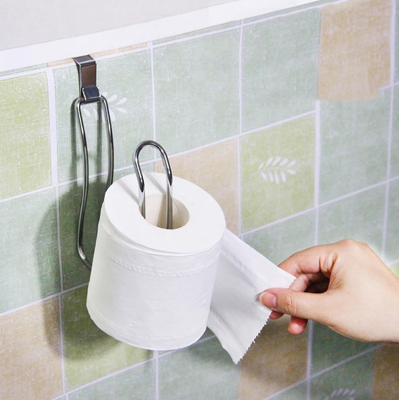 Stainless Steel Toilet Paper Holder Wall Mount No Punching Tissue Towel Roll Dispenser for Bathroom Kitchen Towel Rack