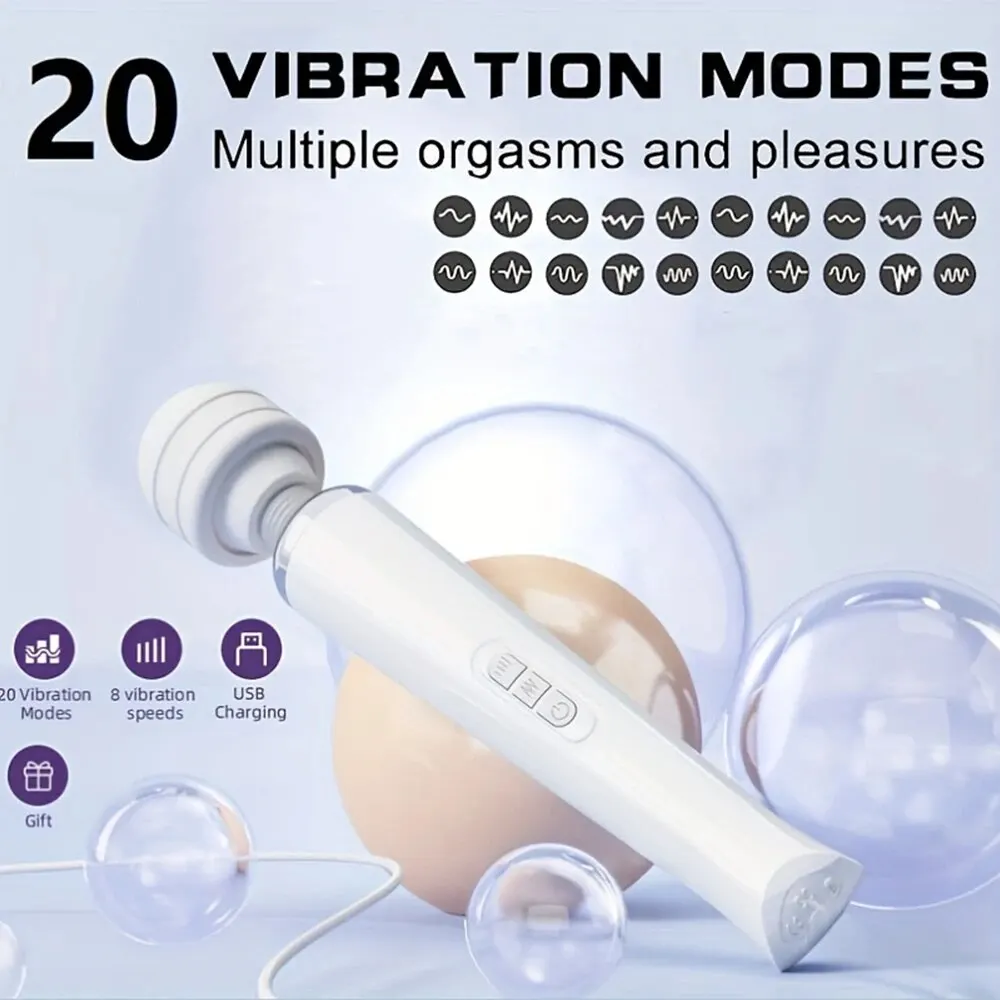 Huge Magic Handheld Massager Wand Clitoris Stimulation for Women Big Size AV Stick 20 Speed Vibrator Foreplay For Adult Sex Toys