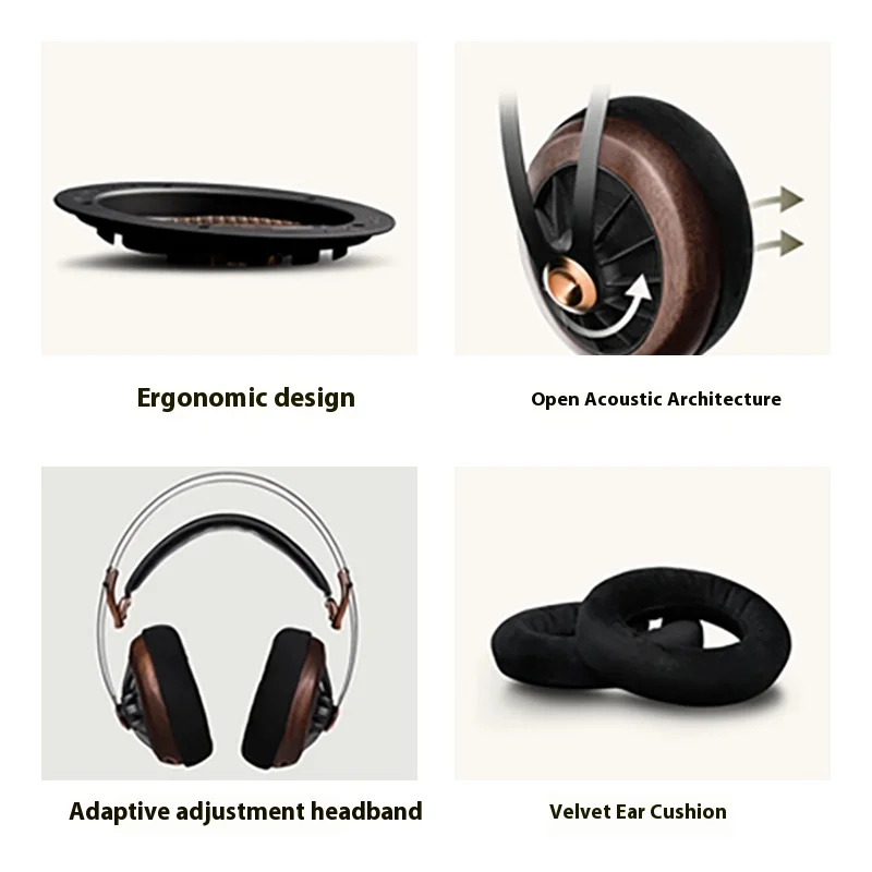 MEZE Audio 109Pro Headphone Open Moving Coil Wired HIFI Sound Stereo Headphone 50mm Moving Diaphragm Aluminium Shell Customize